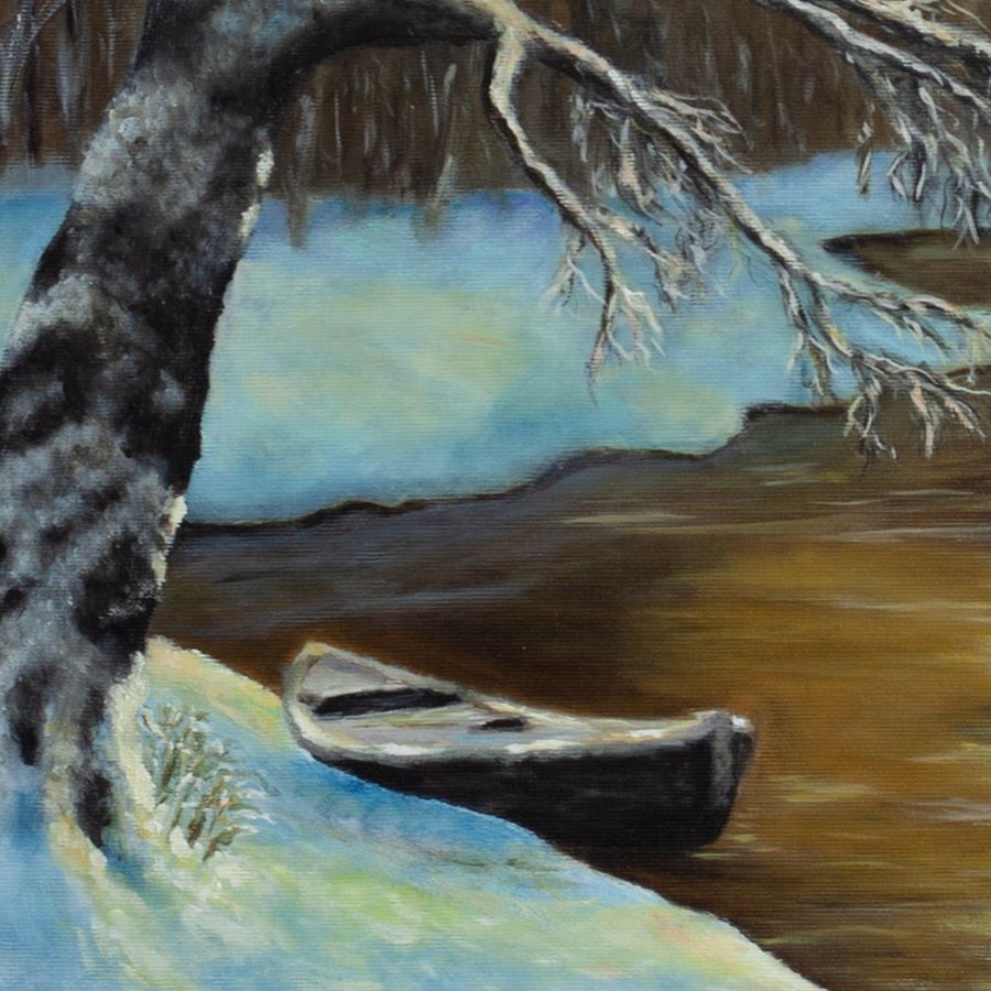 Zimní slunce nad řekou_detail