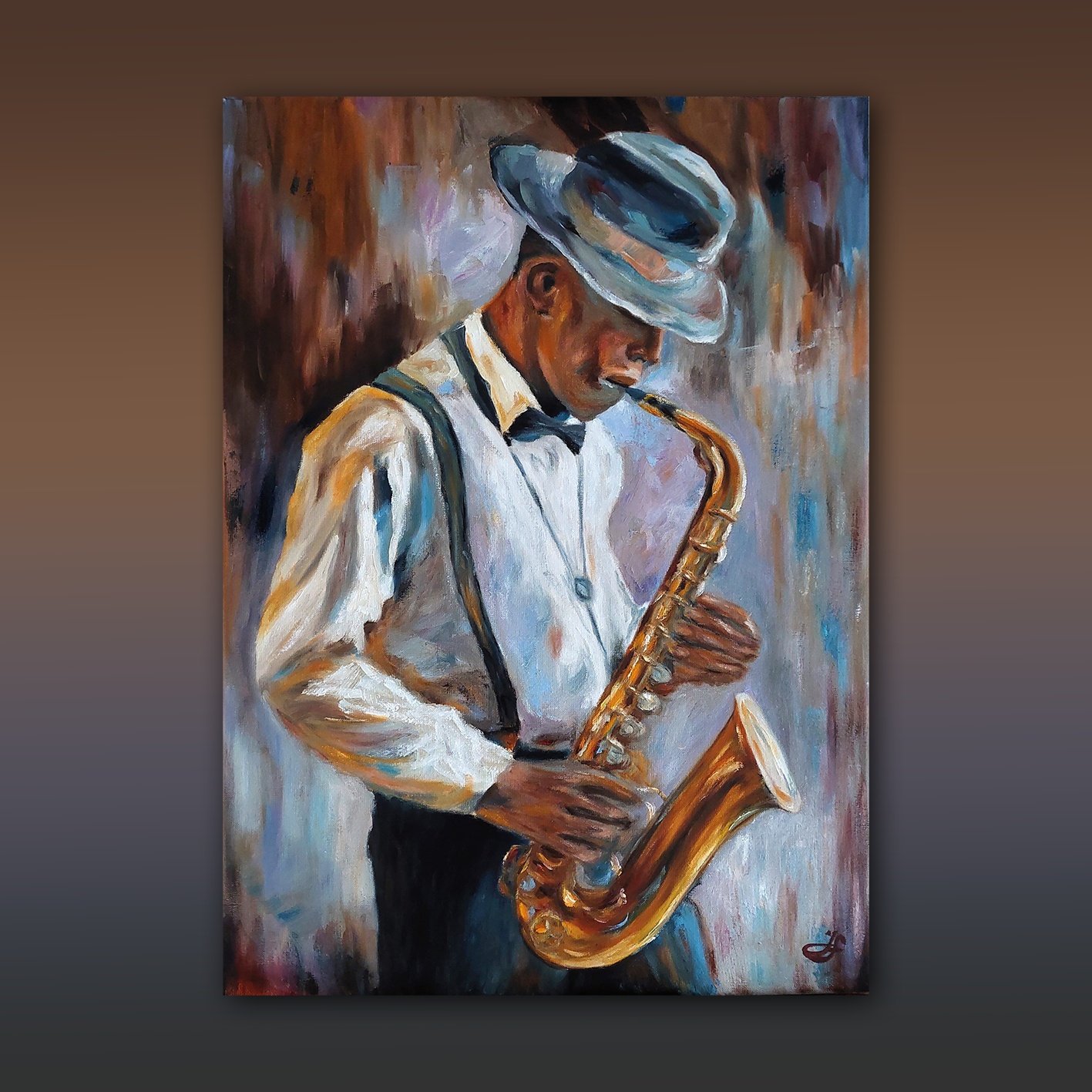 Sax solo_olejomalba na plátně_70x50 cm