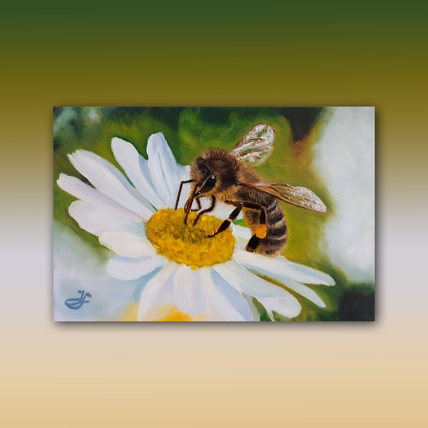 Včelka Mája_olejomalba na plátně_25x20 cm