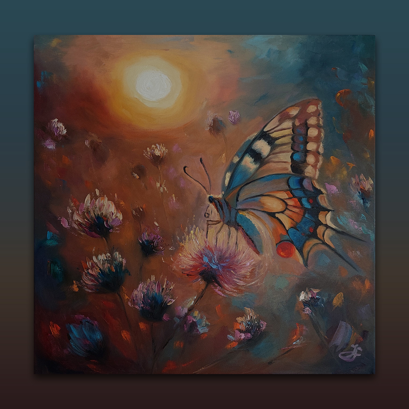 Okamžik v barvách_ olejomalba na plátně_50x50 cm