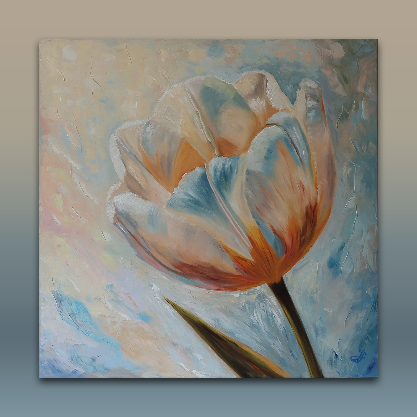 Dotek něžné krásy_olejomalba na plátně_100x100 cm