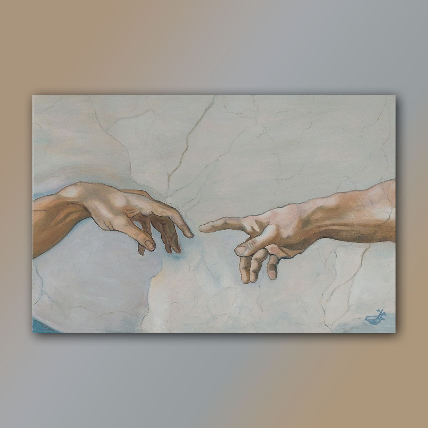 Stvoření Adama_olejomalba na plátně_60x40 cm