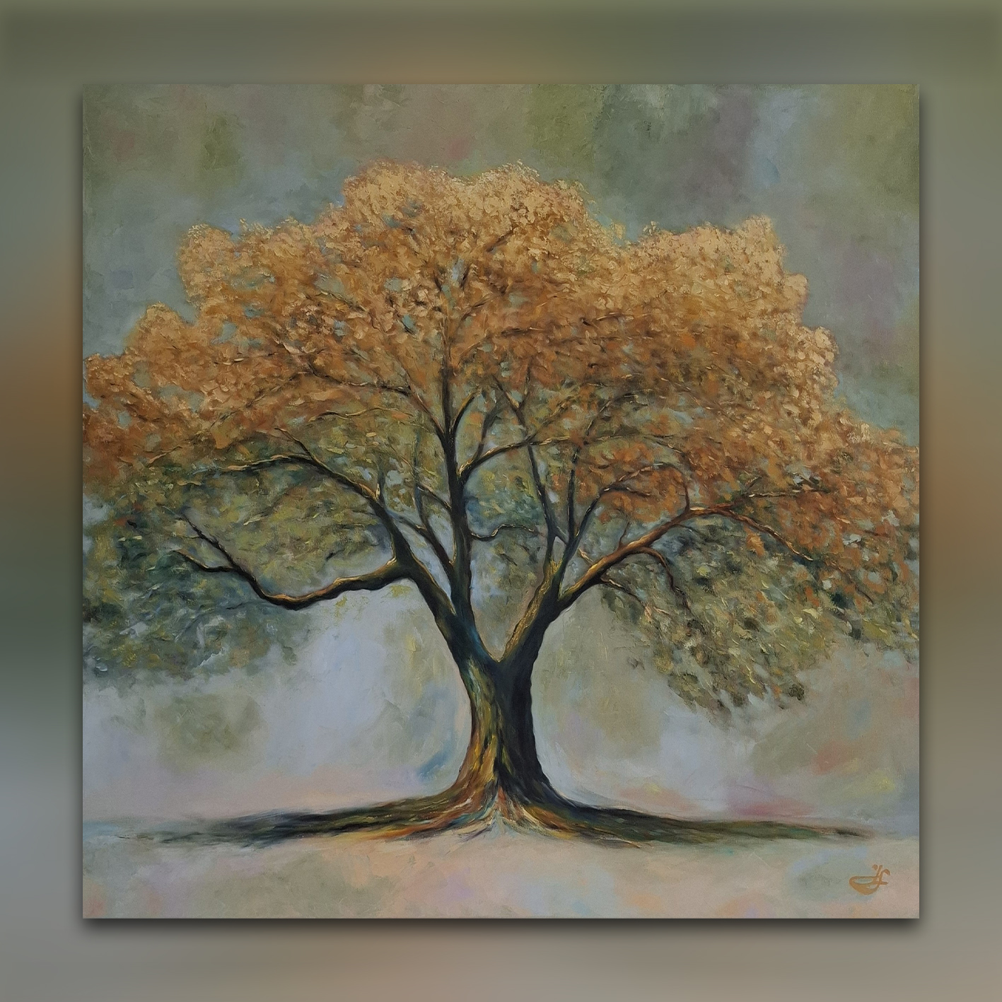 Spolu v čase_olejomalba na plátně_100x100 cm