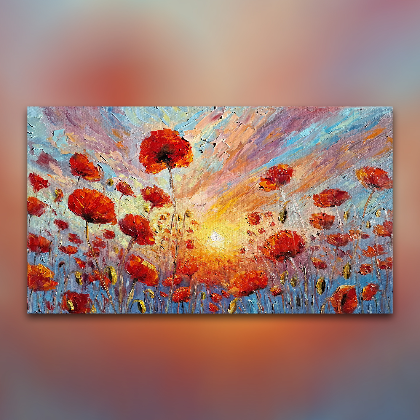 Sluncem políbené_olejomalba na plátně_70x40 cm